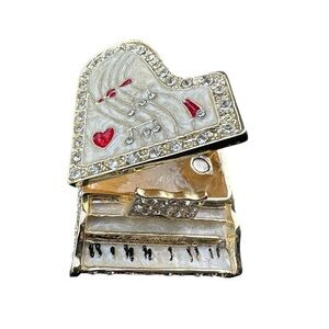 Piano Trinket Pill Treasure Box Bling Music Teacher Gift Mother of Pearl Jewels